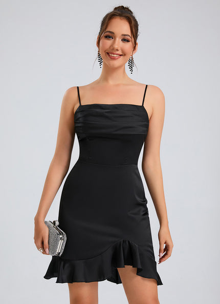 Robe Moulante Courte Satinée