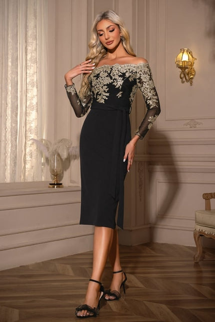 Robe Moulante Élégante Brodée - gallery 2