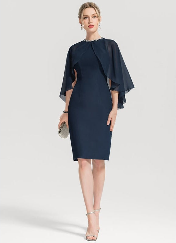 Robe Moulante Soirée Bleu Marine