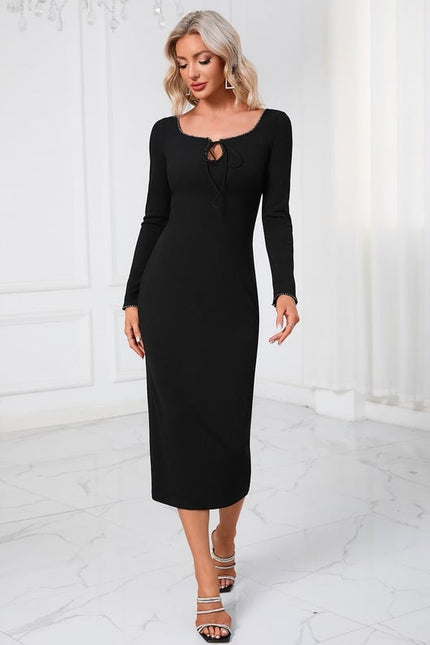 Robe Moulante Noire Ajustée - gallery 5