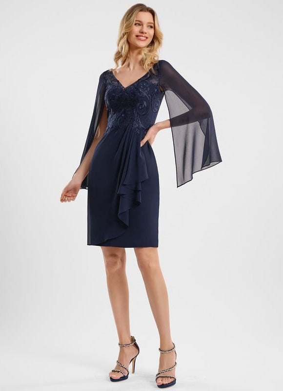 Robe Moulante Évasée Marine