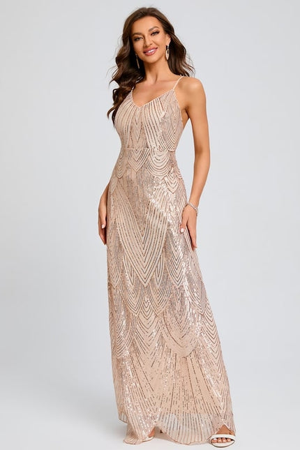 Robe Moulante Dorée Scintillante - gallery 3