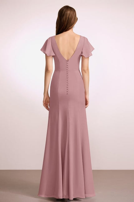Robe Moulante Fluide Mauve - gallery 1