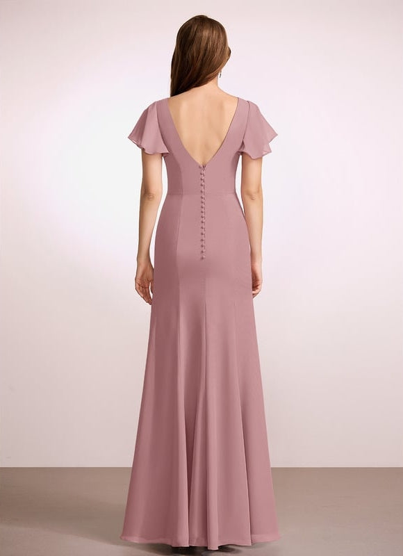 Robe Moulante Fluide Mauve - gallery 1