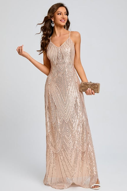 Robe Moulante Dorée Scintillante