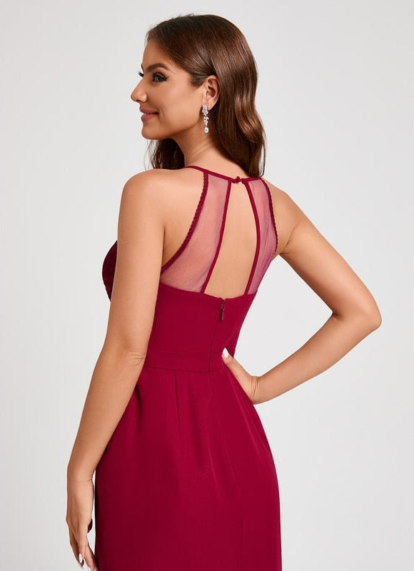 Robe Moulante Évasée Marine - gallery 6