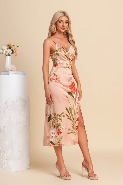 Robe Moulante Satinée Florale - gallery 4