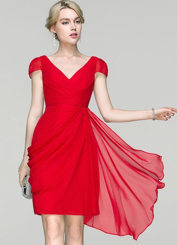 Robe Moulante Fluide Rouge