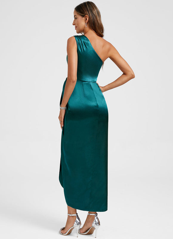 Robe Moulante Satin Asymétrique - gallery 5