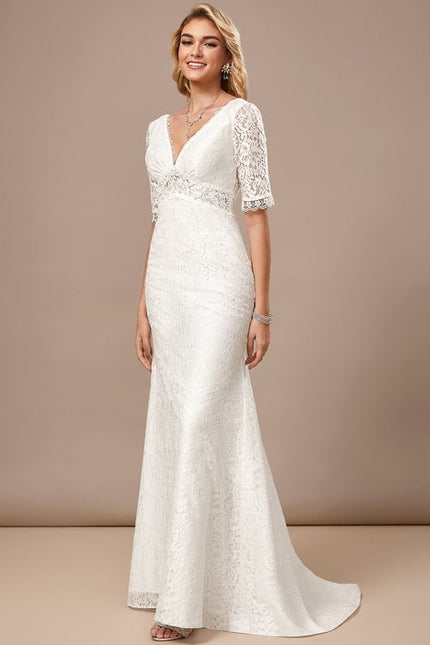 Robe Moulante En Dentelle Élégante - gallery 4