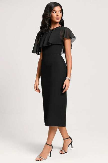 Robe Moulante Noire Fluide - gallery 3