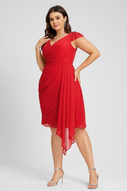 Robe Moulante Fluide Rouge - gallery 5