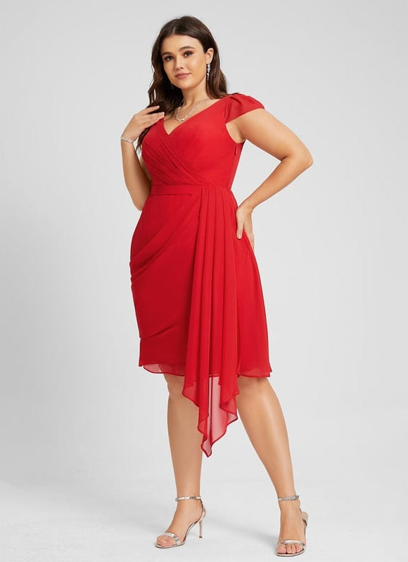 Robe Moulante Fluide Rouge - gallery 5
