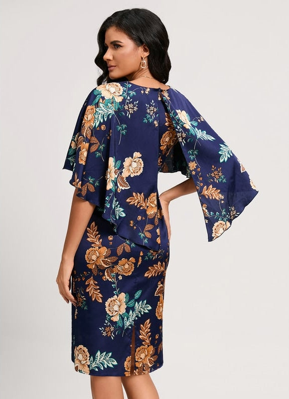 Robe Moulante Satinée Fleurie - gallery 4