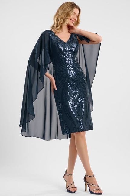 Robe Moulante Scintillante Marine - gallery 1
