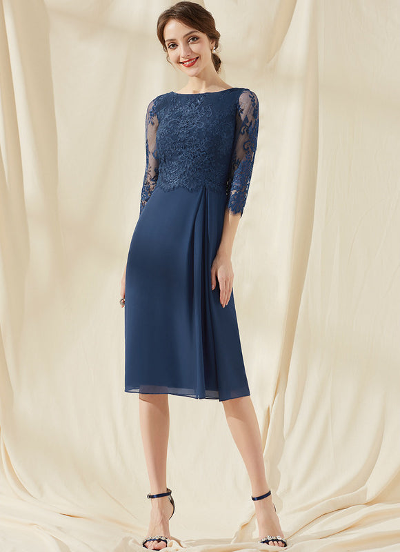 Robe Moulante Cocktail En Dentelle - gallery 2