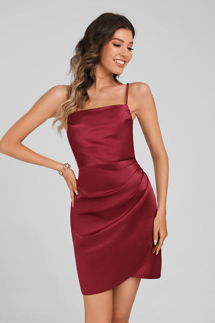 Robe Moulante Satinée Bordeaux - gallery 3