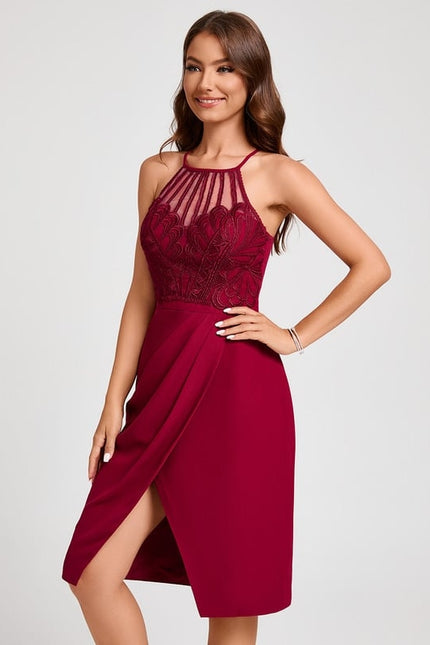 Robe Moulante Évasée Marine - gallery 3