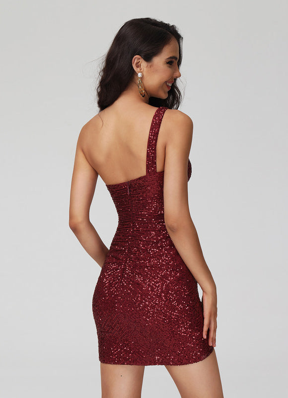 Robe Moulante Asymétrique Scintillante - gallery 2